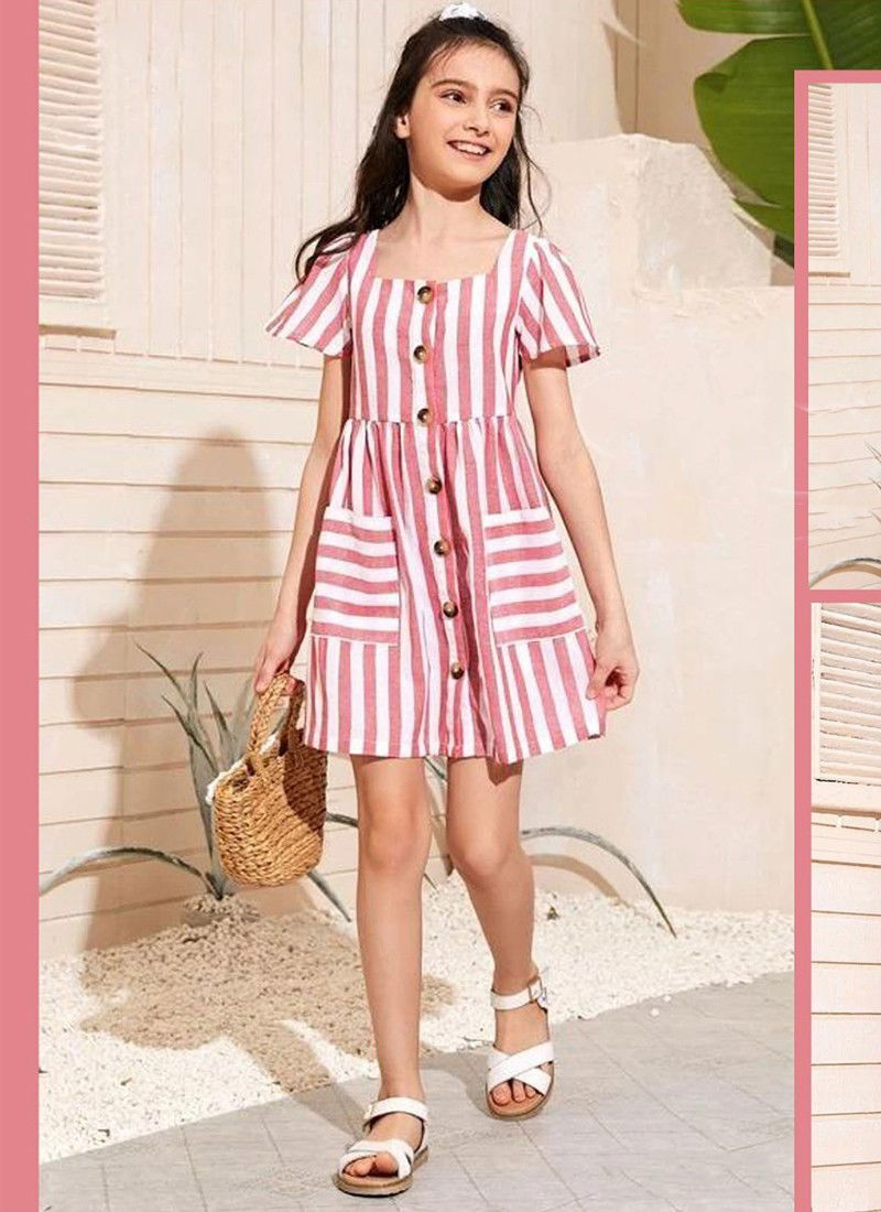 Pink Colour western Party Wear Designer One Piece Baby Girls Collection A-T 01